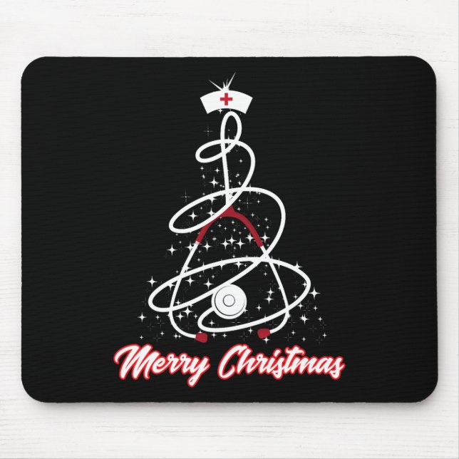 Frohe Weihnachts-Krankenschwester Shirt Yuletide P Mousepad (Vorne)