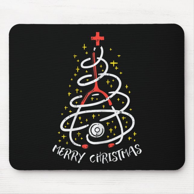 Frohe Weihnachts-Krankenschwester Xmas Scrub Top W Mousepad (Vorne)