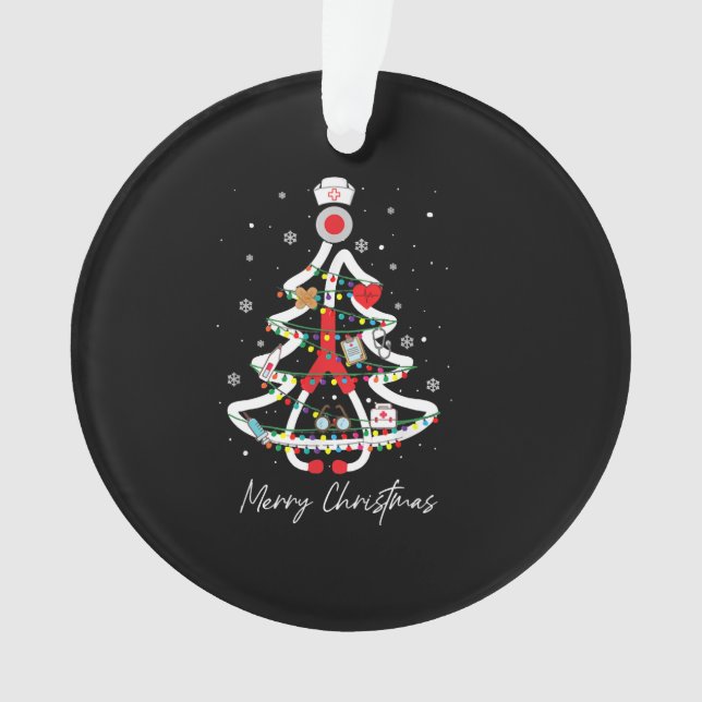 Frohe Weihnachts-Krankenschwester Yuletide Practit Ornament (Vorderseite)