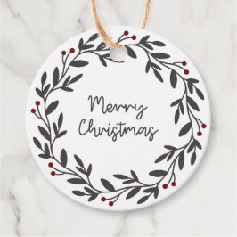 Frohe Weihnachts-Kranz-Geschenktasten Geschenkanhänger