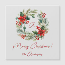 Frohe Weihnachts-Kranz-Magnetkarte Magnetkarte