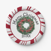 Frohe Weihnachts-Kranz-Teller