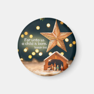 Frohe Weihnachts-Krippe unter Star Magnet