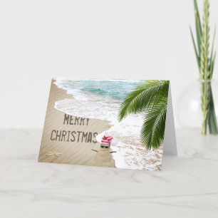 Frohe Weihnachts-Küste mit Sand Man Feiertagskarte