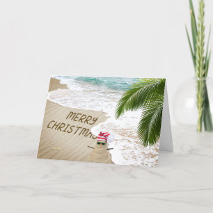 Frohe Weihnachts-Küste mit Sand Man Feiertagskarte