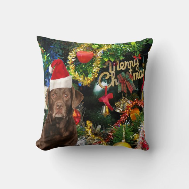 Frohe Weihnachts Labrador Retriever Hund Weihnacht Kissen (Vorderseite)