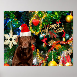 Frohe Weihnachts Labrador Retriever Hund Weihnacht Poster