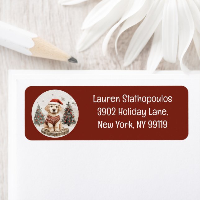 Frohe Weihnachts Labrador Retriever Puppy (Insitu)