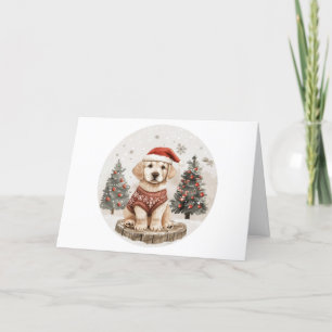 Frohe Weihnachts Labrador Retriever Puppy Feiertagskarte