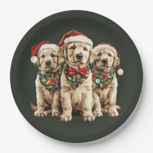 Frohe Weihnachts Labrador Retriever Santa Puppy Do Pappteller