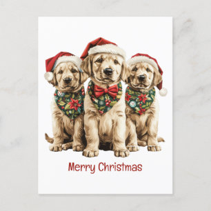 Frohe Weihnachts Labrador Retriever Santa Puppy Do Postkarte