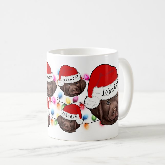 Frohe Weihnachts Labrador Retriever Weihnachtsmann Kaffeetasse (VorderseiteRechts)