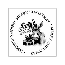 Frohe Weihnachts Land Donkey Thema Permastempel