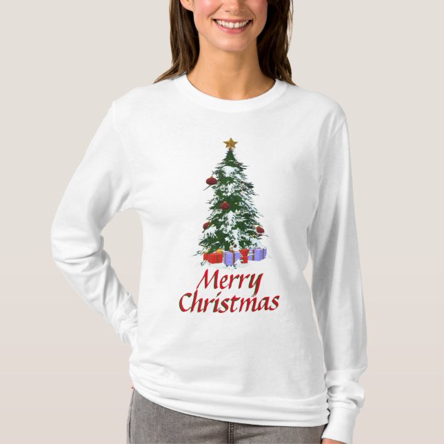Frohe Weihnachts-Langschläfer-T - Shirt (Vorderseite)