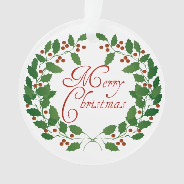 Frohe Weihnachts-Laurel-Ornament Ornament (Vorderseite)