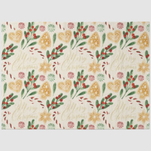 Frohe Weihnachts-Lebkuchen-Cookies Briefe Seidenpapier