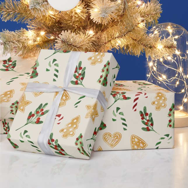 Frohe Weihnachts-Lebkuchen Geschenkpapier (Feiertage)