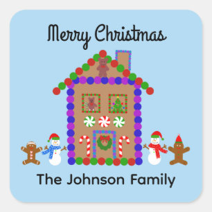 Frohe Weihnachts-Lebkuchen-Haus #1 Stickers