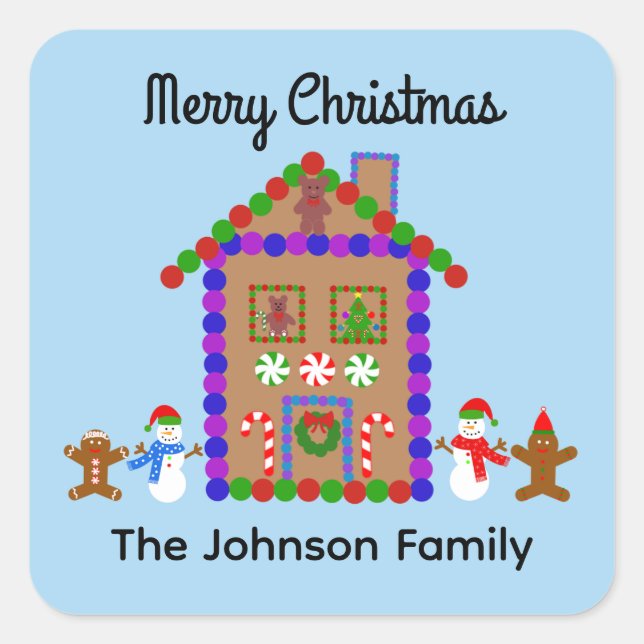 Frohe Weihnachts-Lebkuchen-Haus #1 Stickers (Vorderseite)