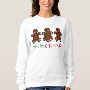 Frohe Weihnachts-Lebkuchen Männer Kekse Sweatshirt