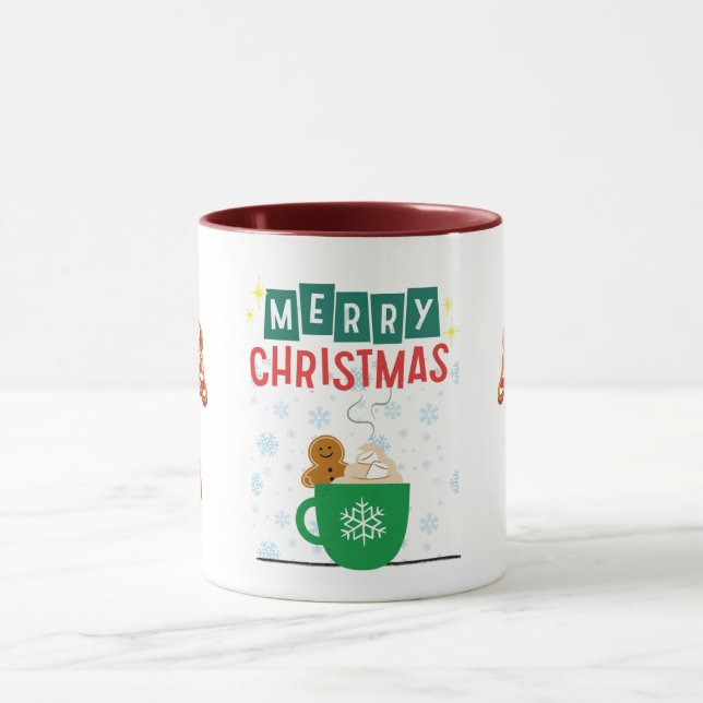 Frohe Weihnachts-Lebkuchen-Tasse Tasse (Zentrum)