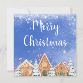 Frohe Weihnachts-Lebkuchenhaus mit Candy Canes Einladung