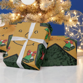 Frohe Weihnachts-Lebkuchenstar Geschenkpapier