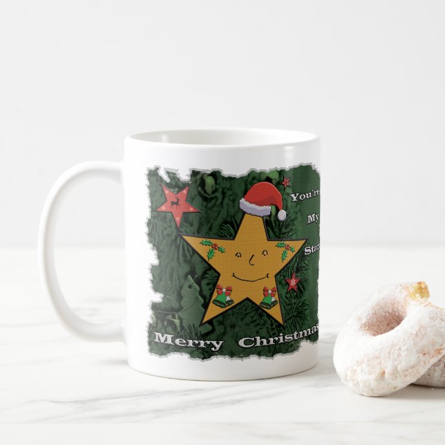 Frohe Weihnachts-Lebkuchenstar Kaffeetasse (Mit Donut)