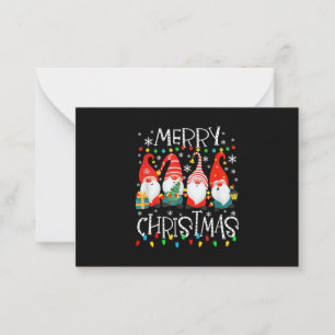 Frohe Weihnachts-Lichter Matching Gnome Mitteilungskarte