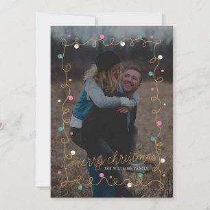 Frohe Weihnachts-Lichter Urlaub Fotokarten Feiertagskarte