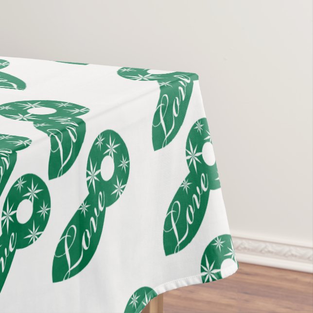 Frohe Weihnachts-Liebe Green White Tischdecke (Beispiel)