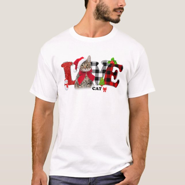 Frohe Weihnachts-Liebe Katzen Lover Xmas T-Shirt (Vorderseite)
