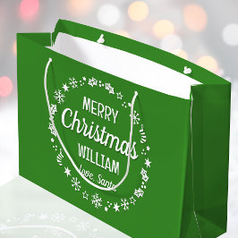 Frohe Weihnachts-Liebe Santa Individuelle Name Gre Große Geschenktüte