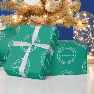 Frohe Weihnachts-Liebe von Santa Bright Green Geschenkpapier