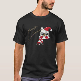 Frohe Weihnachts Llama Weihnachtsmannmütze Ugly Xm T-Shirt