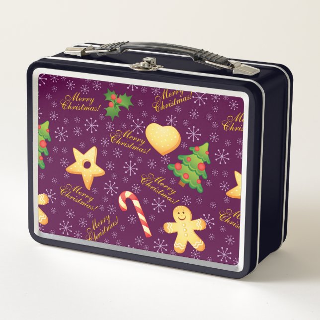 Frohe Weihnachts-Lunchbox Metall Brotdose (Vorderseite)