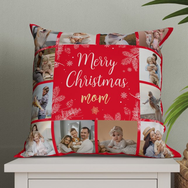 Frohe Weihnachts-Mama 12 Foto Familienkollektion Kissen (Von Creator hochgeladen)