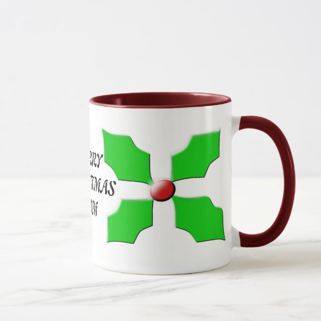 Frohe Weihnachts-Mama Custom Holly Tasse (Rechts)