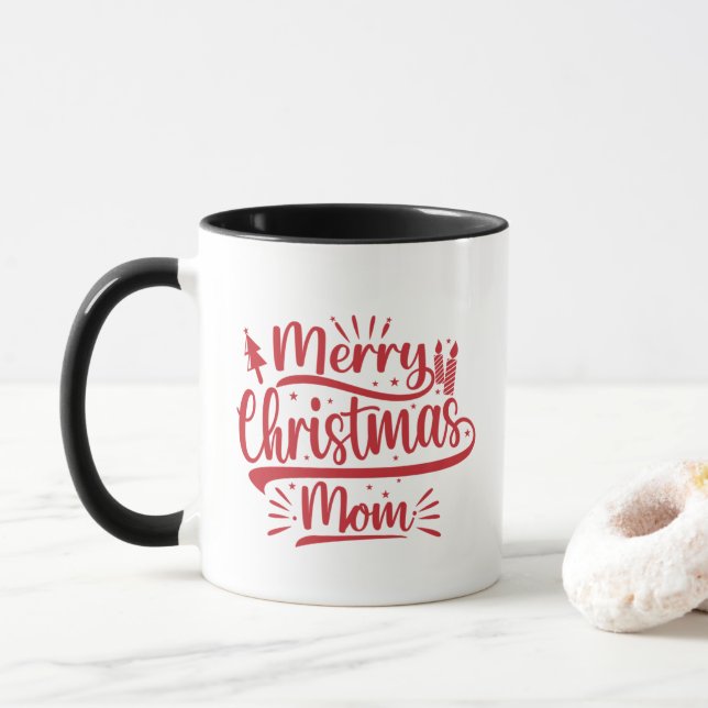 Frohe Weihnachts-Mama Foto  Tasse (Mit Donut)