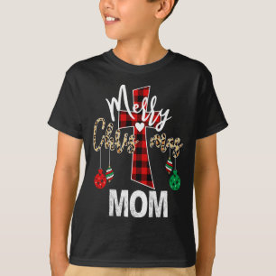 Frohe Weihnachts-Mama Gottes Kreuz Christlich Rot  T-Shirt