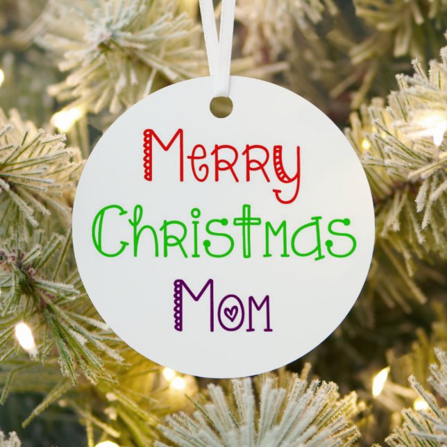 Frohe Weihnachts-Mama Reversible Ornament Aus Metall (InSitu)