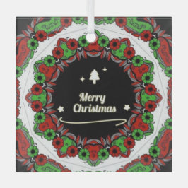 Frohe Weihnachts-Mandala-Designs Ornament Aus Glas