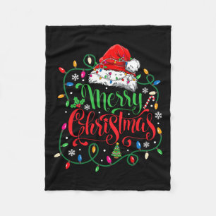 Frohe Weihnachts-Matching Weihnachtsmannmütze Ligh Fleecedecke