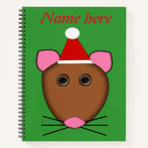 Frohe Weihnachts-Maus Custom Spiral Notebook Notizbuch