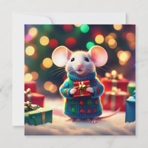 Frohe Weihnachts-Maus Grußkarte Feiertagskarte