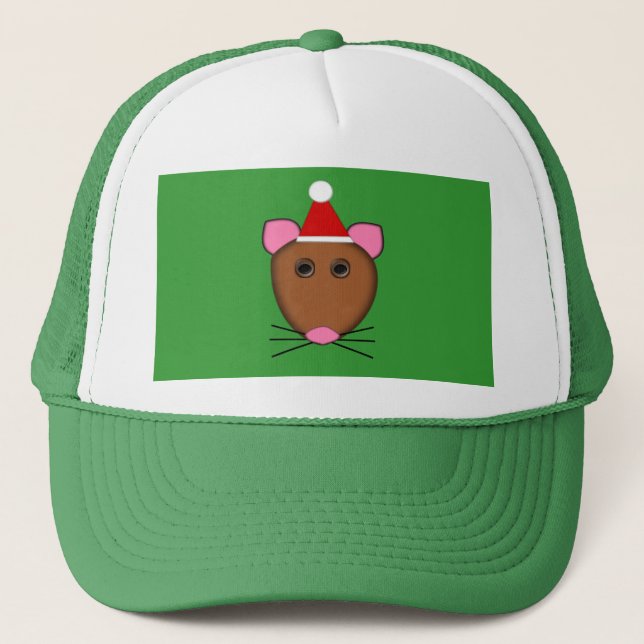 Frohe Weihnachts-Maus-Hat Truckerkappe (Vorderseite)