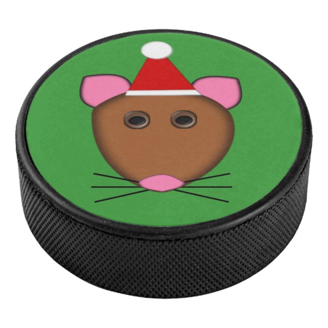 Frohe Weihnachts-Maus Hockey Puck (3/4)