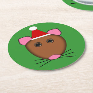 Frohe Weihnachts-Maus Papier Untersetzer