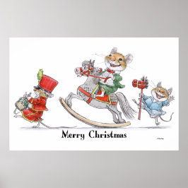 Frohe Weihnachts-Maus-Parade Print Poster