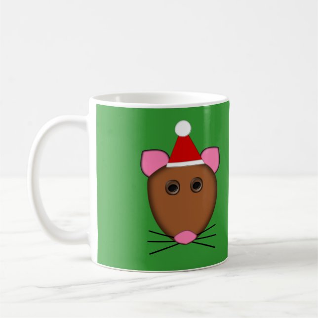 Frohe Weihnachts-Maus-Tasse Kaffeetasse (Links)